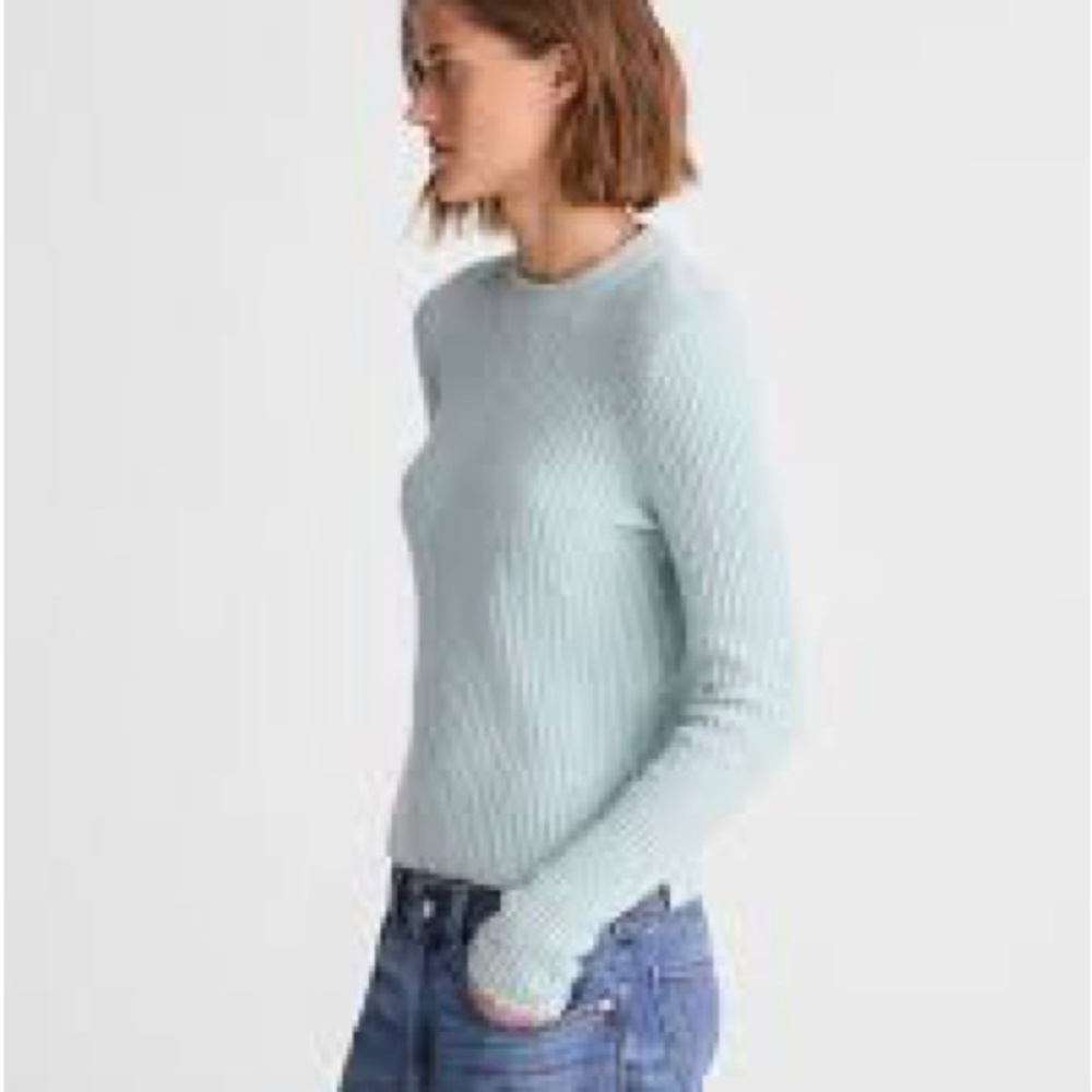 Madewell Women's Soft Blue Crew Neck Sweater